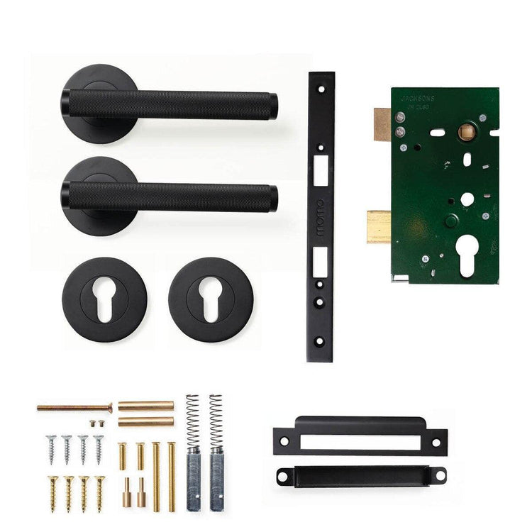 Bellevue Door Handle Kits - Matt Black