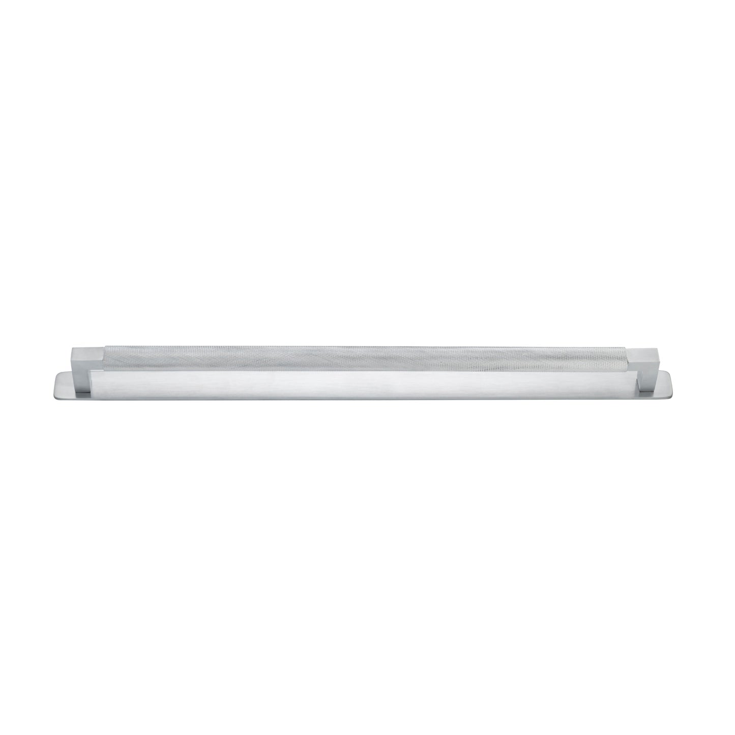 Iver Cabinet Pull Brunswick Knurled Brushed Chrome CTC450mm with Backplate