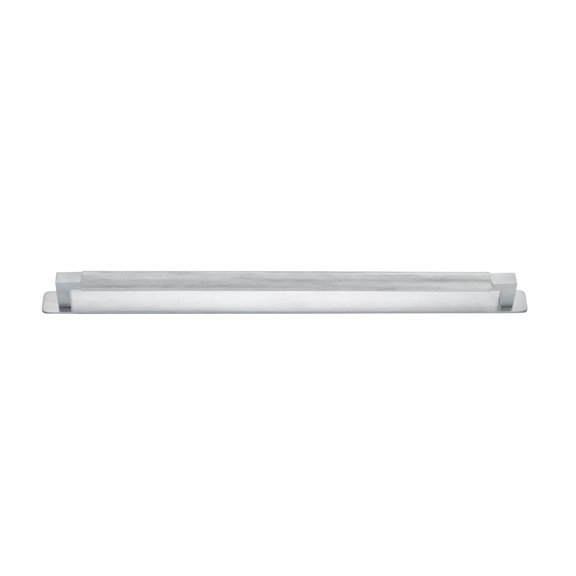 Iver Cabinet Pull Brunswick Knurled Brushed Chrome CTC450mm with Backplate