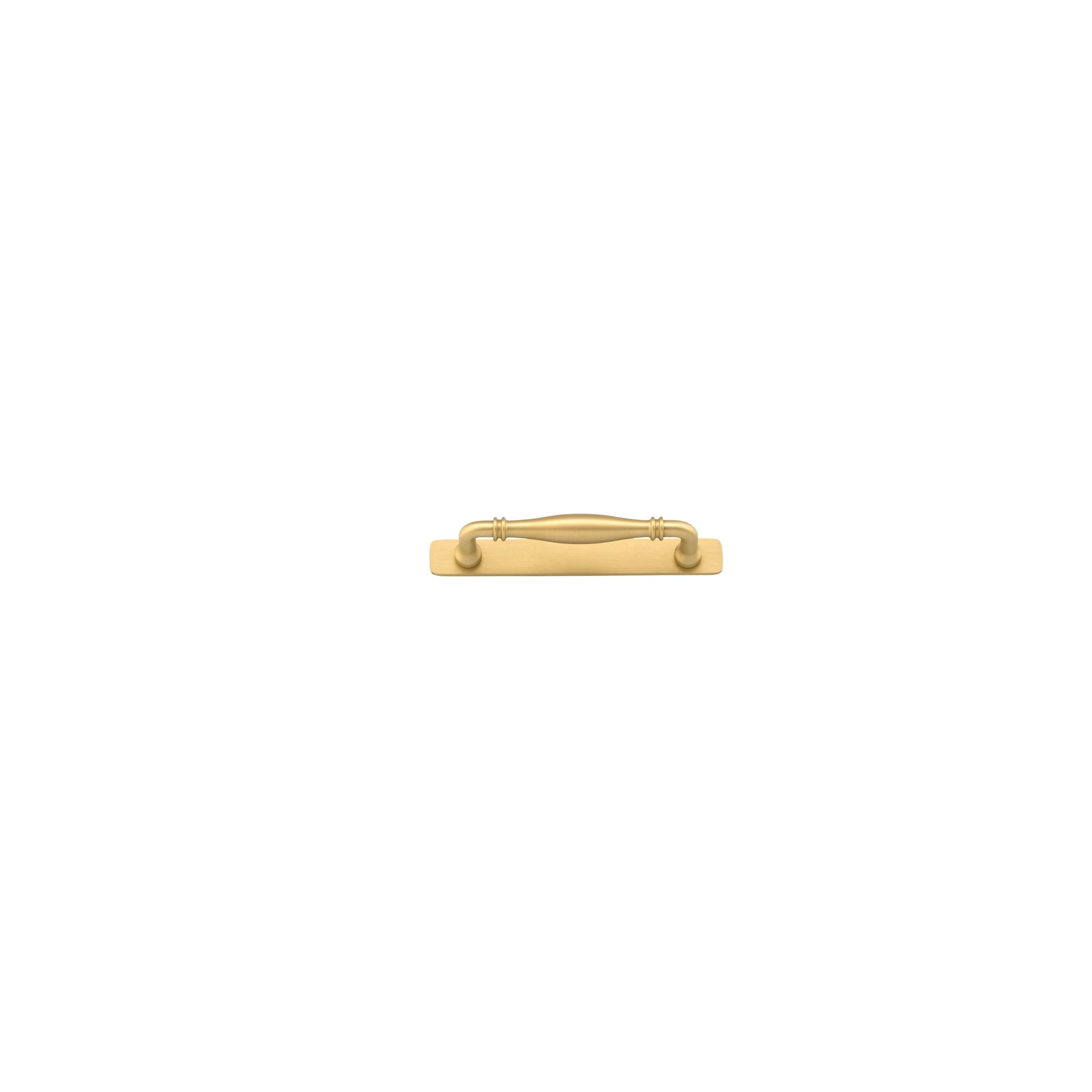 Iver Cabinet Pull Sarlat Brushed Gold PVD CTC128mm With Backplate