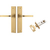 Iver Door Handle Annecy Chamfered Brushed Brass Passage Kit