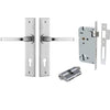 Iver Door Handle Annecy Chamfered Key/Key Brushed Chrome Entrance Kit