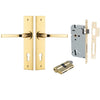 Iver Door Handle Annecy Chamfered Key/Key Polished Brass Entrance Kit