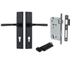 Iver Door Handle Annecy Chamfered Key/Thumb Matt Black Entrance Kit