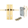 Iver Door Handle Annecy Chamfered Key/Thumb Polished Brass Entrance Kit