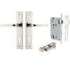 Iver Door Handle Annecy Chamfered Key/Thumb Polished Nickel Entrance Kit