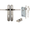 Iver Door Handle Annecy Oval Euro Key/Key Satin Nickel Entrance Kit