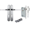 Iver Door Handle Annecy Oval Euro Key/Thumb Brushed Chrome Entrance Kit