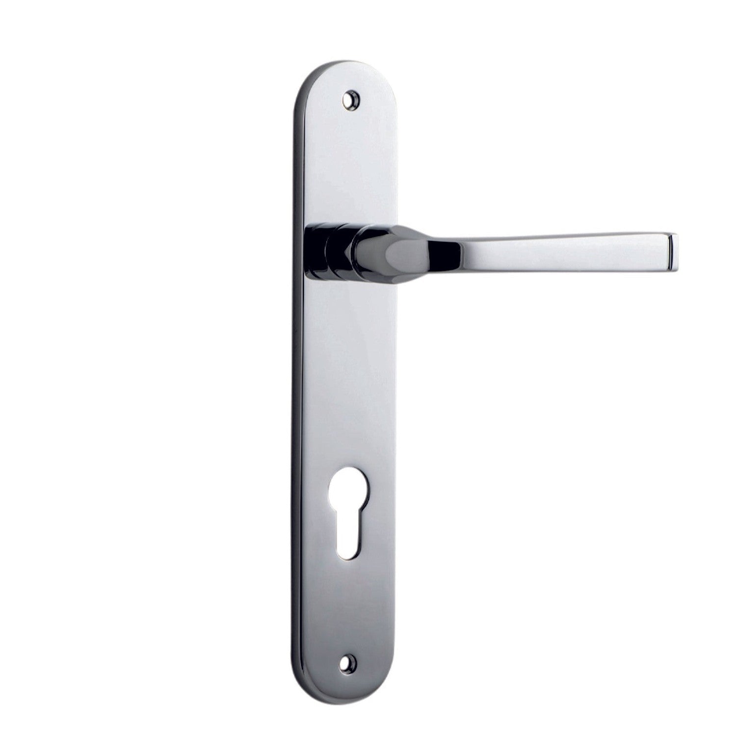 Iver Door Handle Annecy Oval Euro Pair Polished Chrome