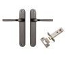 Iver Door Handle Annecy Oval Latch Distressed Nickel Passage Kit