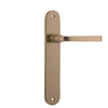 Iver Door Handle Annecy Oval Latch Pair Brushed Brass