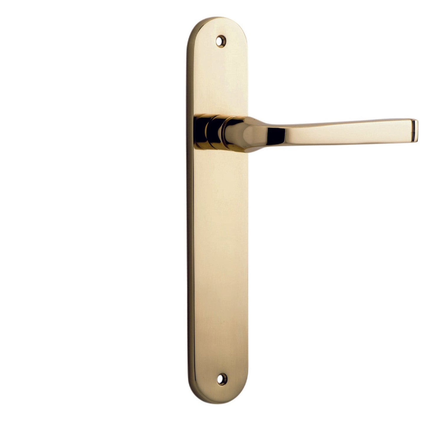 Iver Door Handle Annecy Oval Latch Pair Polished Brass