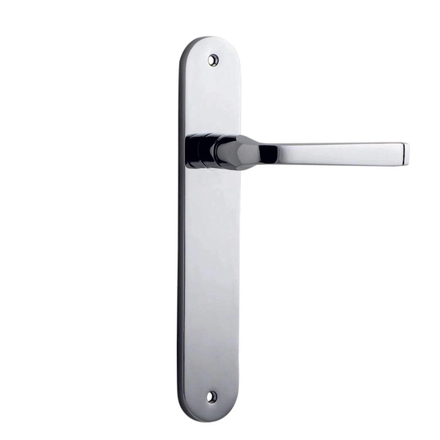 Iver Door Handle Annecy Oval Latch Pair Polished Chrome