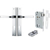 Iver Door Handle Annecy Rectangular Euro Key/Key Polished Chrome Entrance Kit