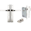 Iver Door Handle Annecy Rectangular Euro Key/Key Polished Nickel Entrance Kit