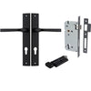 Iver Door Handle Annecy Rectangular Euro Key/Thumb Matt Black Entrance Kit