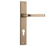 Iver Door Handle Annecy Rectangular Euro Pair Brushed Brass