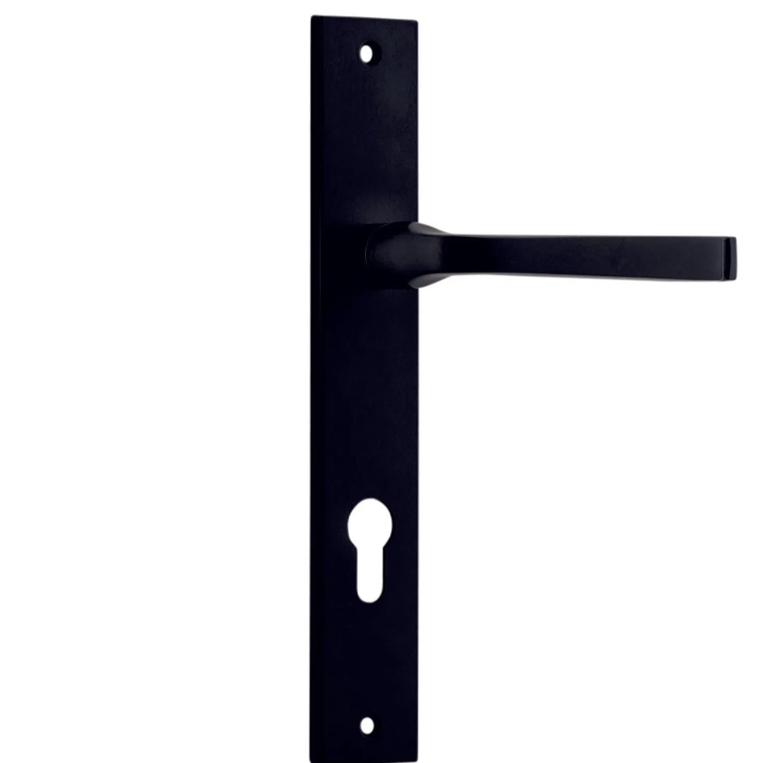 Iver Door Handle Annecy Rectangular Euro Pair Matt Black