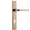 Iver Door Handle Annecy Rectangular Euro Pair Polished Brass