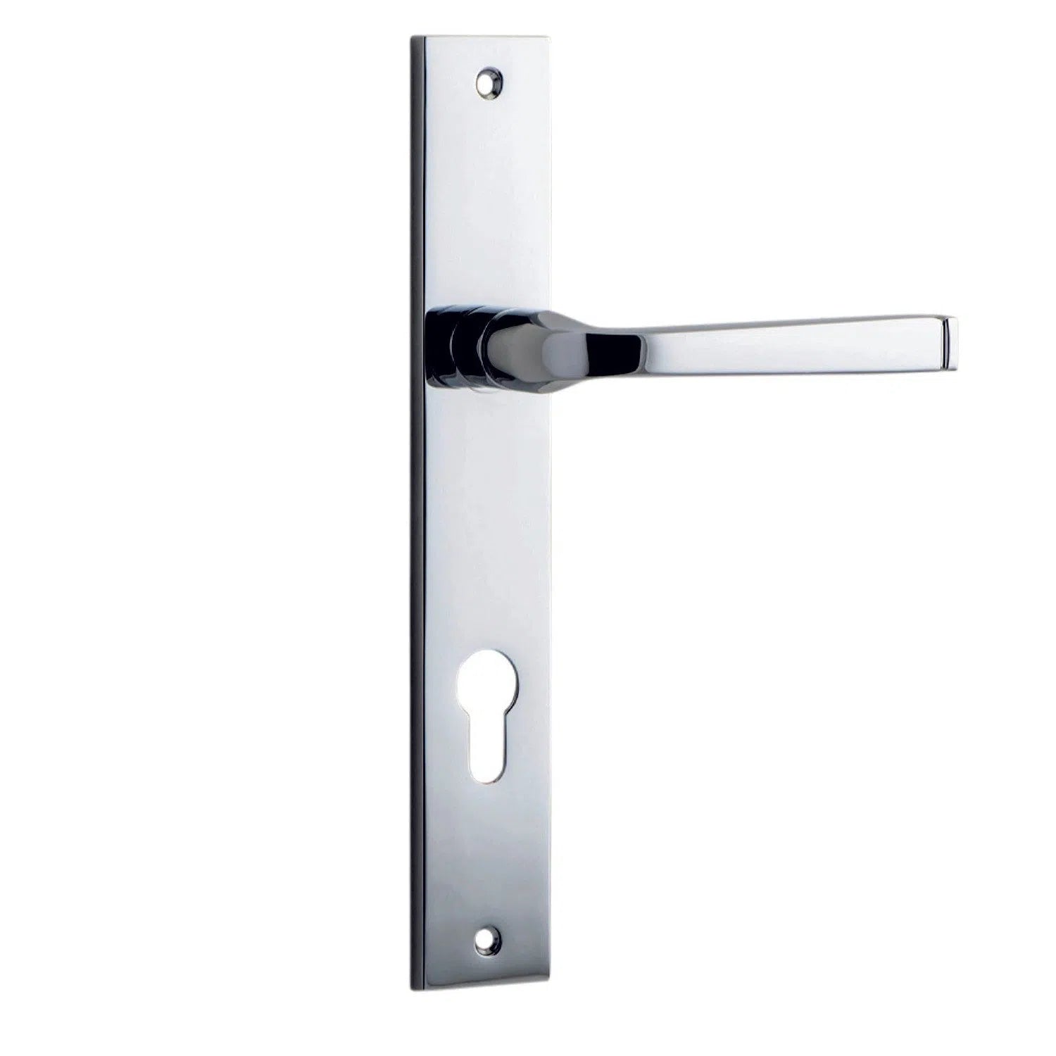 Iver Door Handle Annecy Rectangular Euro Pair Polished Chrome