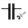 Iver Door Handle Annecy Rectangular Latch Matt Black Passage Kit