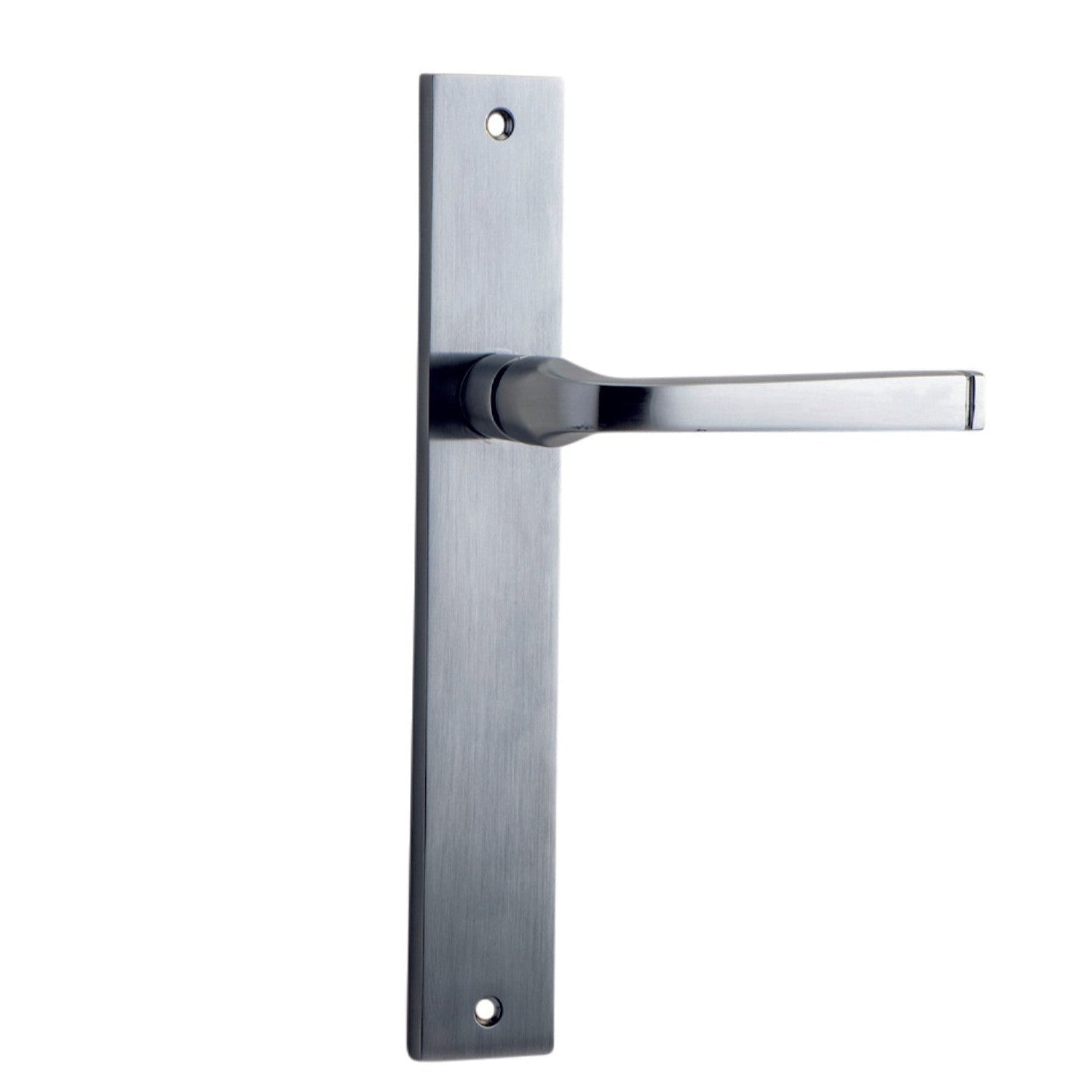 Iver Door Handle Annecy Rectangular Latch Pair Brushed Chrome