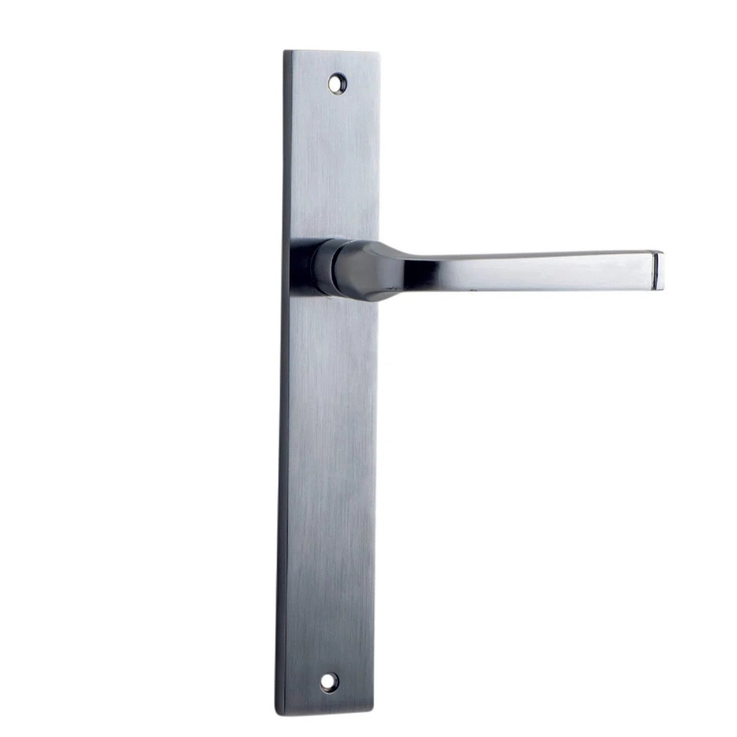 Iver Door Handle Annecy Rectangular Latch Pair Brushed Chrome