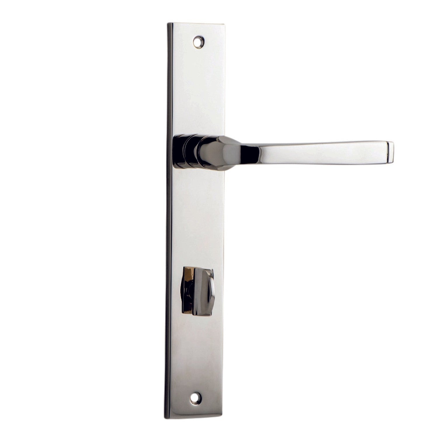 Iver Door Handle Annecy Rectangular Privacy Pair Polished Nickel