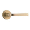 Iver Door Handle Annecy Round Rose Pair Brushed Brass