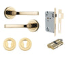 Iver Door Handle Annecy Round Rose Pair Key/Key Polished Brass Entrance Kit