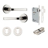 Iver Door Handle Annecy Round Rose Pair Key/Key Polished Nickel Entrance Kit