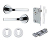 Iver Door Handle Annecy Round Rose Pair Key/Thumb Polished Chrome Entrance Kit