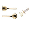 Iver Door Handle Annecy Round Rose Pair Polished Brass Passage Kit