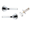 Iver Door Handle Annecy Round Rose Pair Polished Chrome Passage Kit