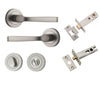 Iver Door Handle Annecy Round Rose Pair Satin Nickel Privacy Kit