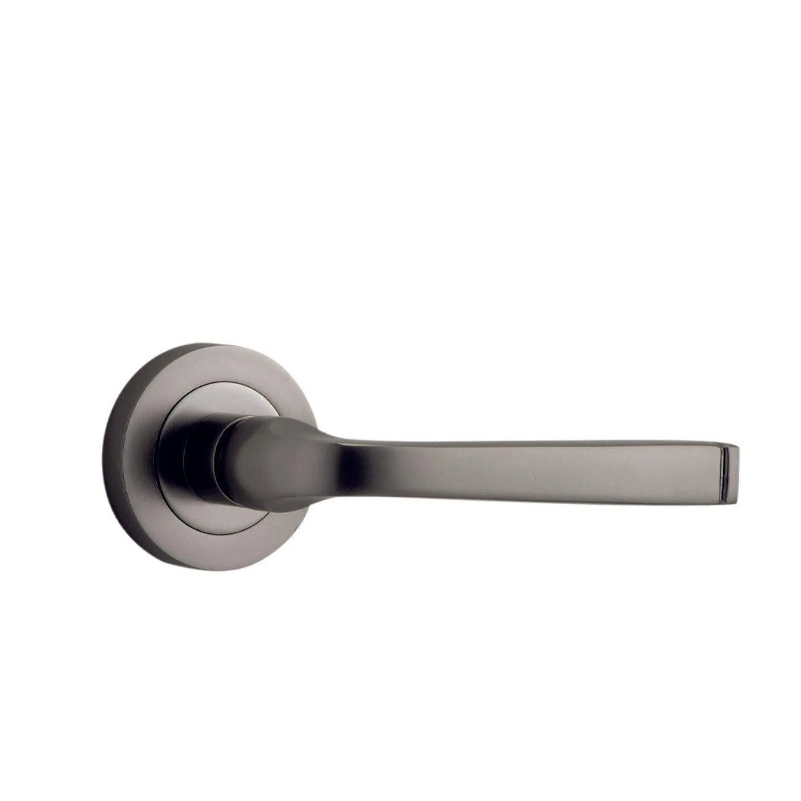 Iver Door Handle Annecy Round Rose Pair Satin Nickel