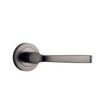 Iver Door Handle Annecy Round Rose Pair Satin Nickel