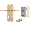 Iver Door Handle Annecy Shouldered Euro Key/Key Brushed Brass Entrance Kit