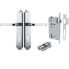 Iver Door Handle Annecy Shouldered Euro Key/Key Brushed Chrome Entrance Kit