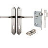 Iver Door Handle Annecy Shouldered Euro Key/Key Satin Nickel Entrance Kit