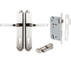 Iver Door Handle Annecy Shouldered Euro Key/Thumb Polished Nickel Entrance Kit