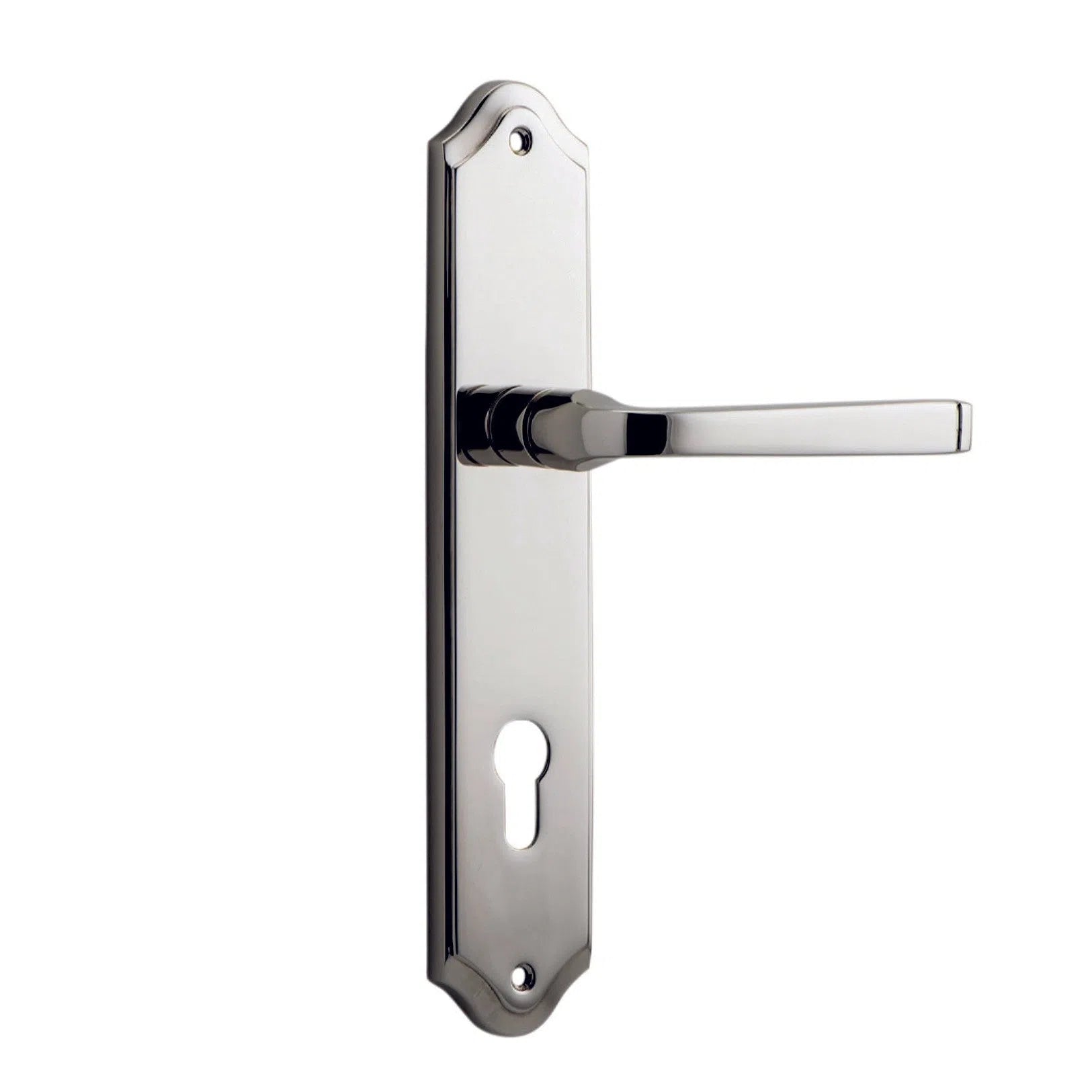 Iver Door Handle Annecy Shouldered Euro Pair Polished Nickel