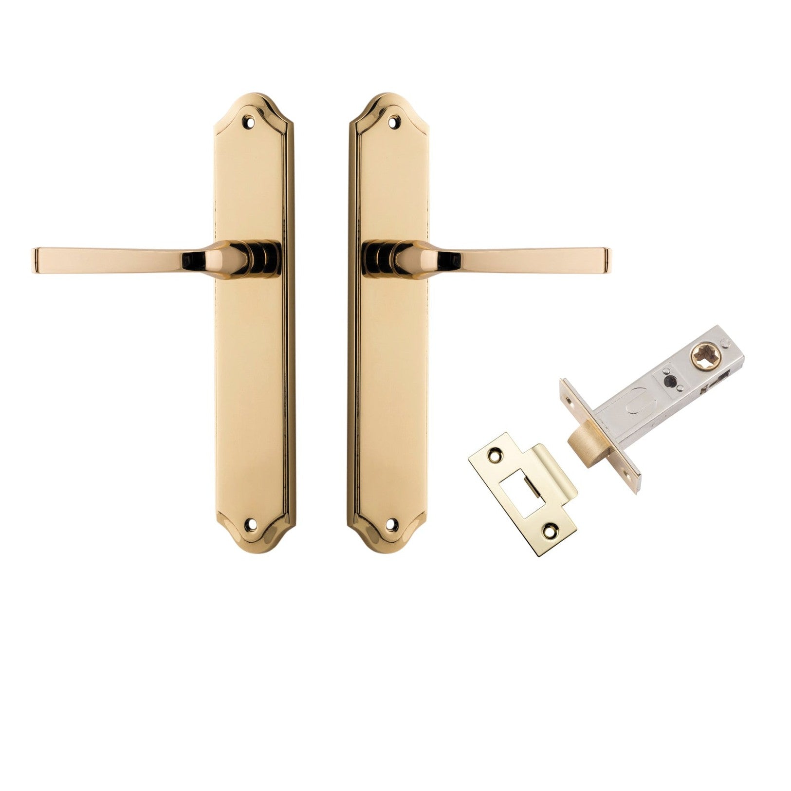 Iver Door Handle Annecy Shouldered Latch Polished Brass Passage Kit