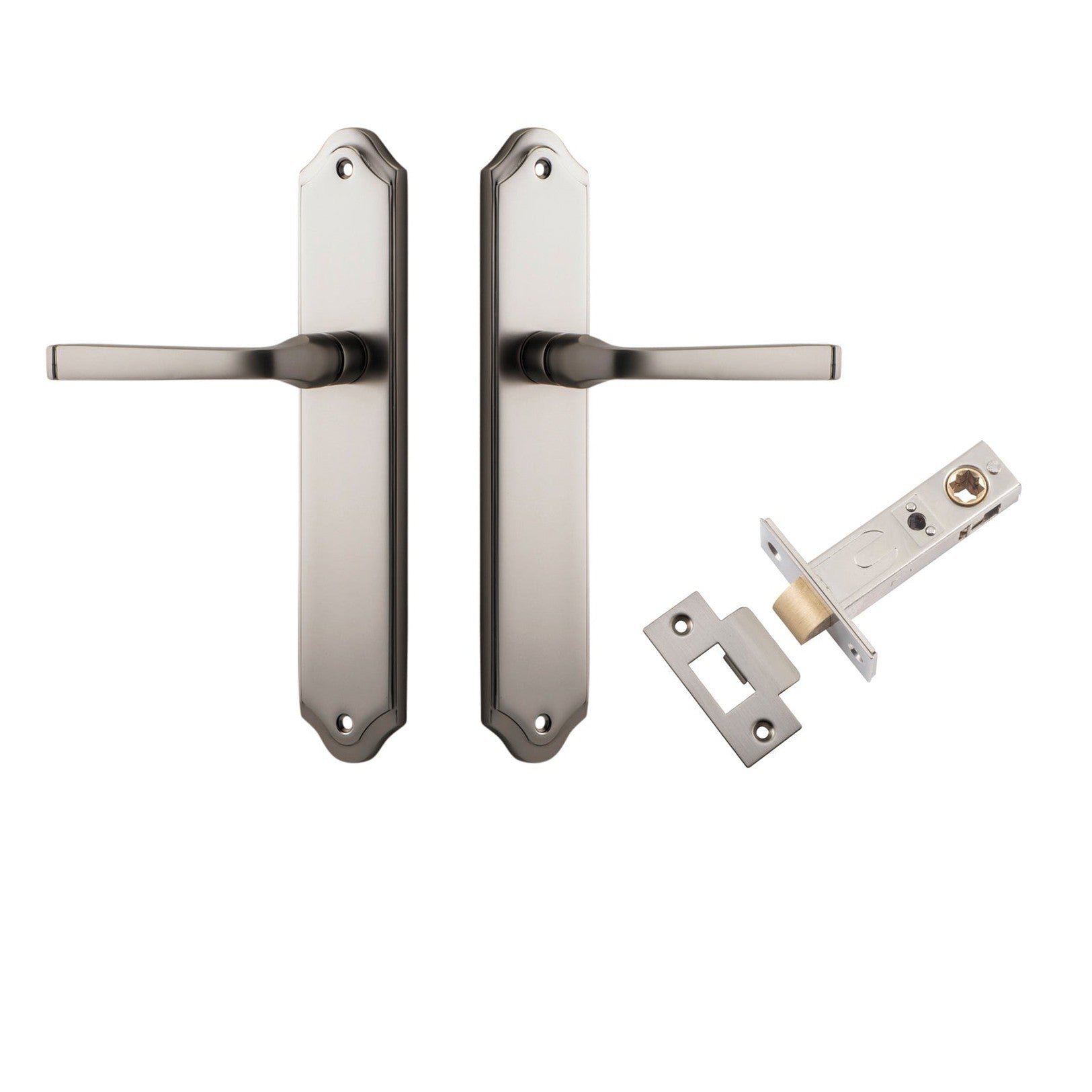 Iver Door Handle Annecy Shouldered Latch Satin Nickel Passage Kit