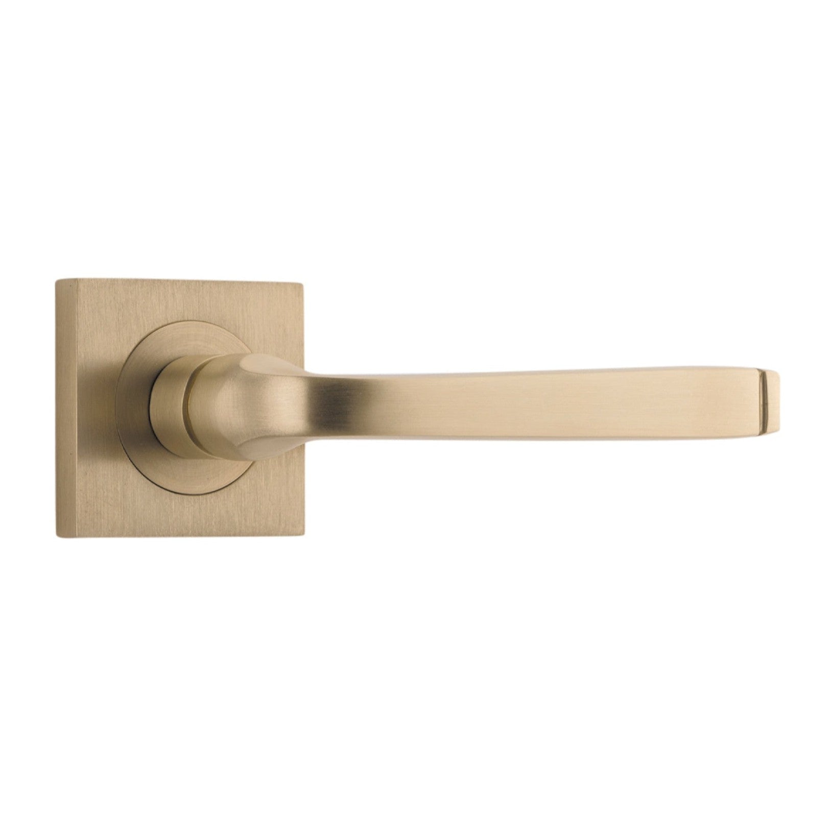 Iver Door Handle Annecy Square Rose Pair Brushed Brass