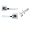 Iver Door Handle Annecy Square Rose Pair Brushed Chrome Passage Kit