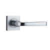 Iver Door Handle Annecy Square Rose Pair Brushed Chrome