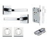 Iver Door Handle Annecy Square Rose Pair Key/Key Polished Chrome Entrance Kit