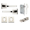 Iver Door Handle Annecy Square Rose Pair Key/Thumb Polished Nickel Entrance Kit