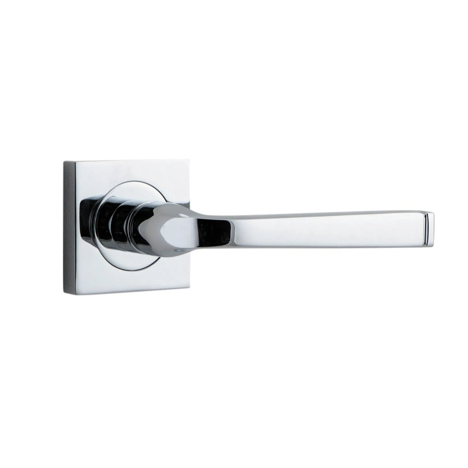 Iver Door Handle Annecy Square Rose Pair Polished Chrome